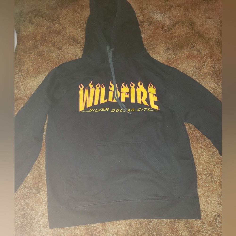 retrovision apparel size small silver dollar city wildfire hoodie